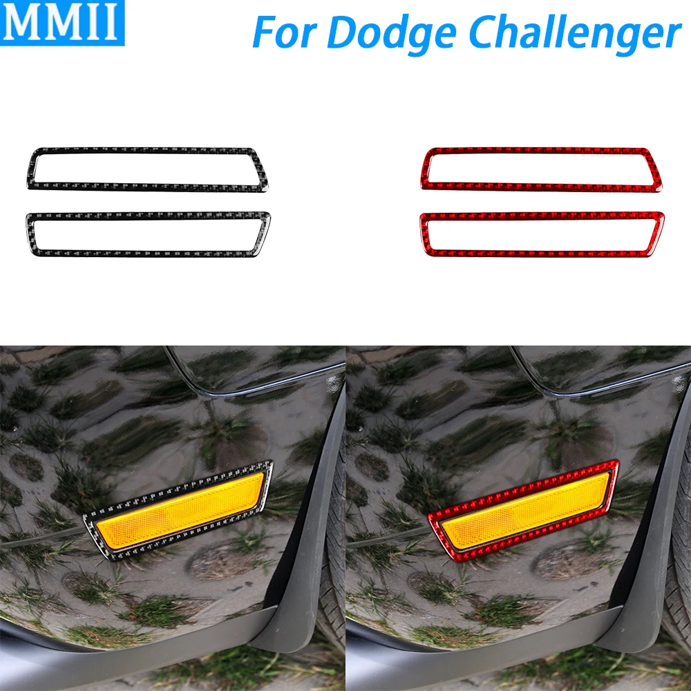 

For Dodge Challenger 2015-2022 Carbon Fiber Front Side Turn Signal Panel Trim Cover Car Interior Decoration Accessories Sticker