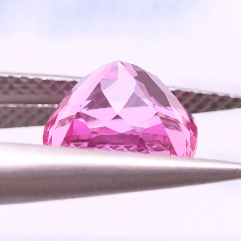 

Lab Grown Sapphire Pink Color Cushion Shape Top Quality Gemstone for Diy Charms Jewelry Making Materials Selectable Certificate