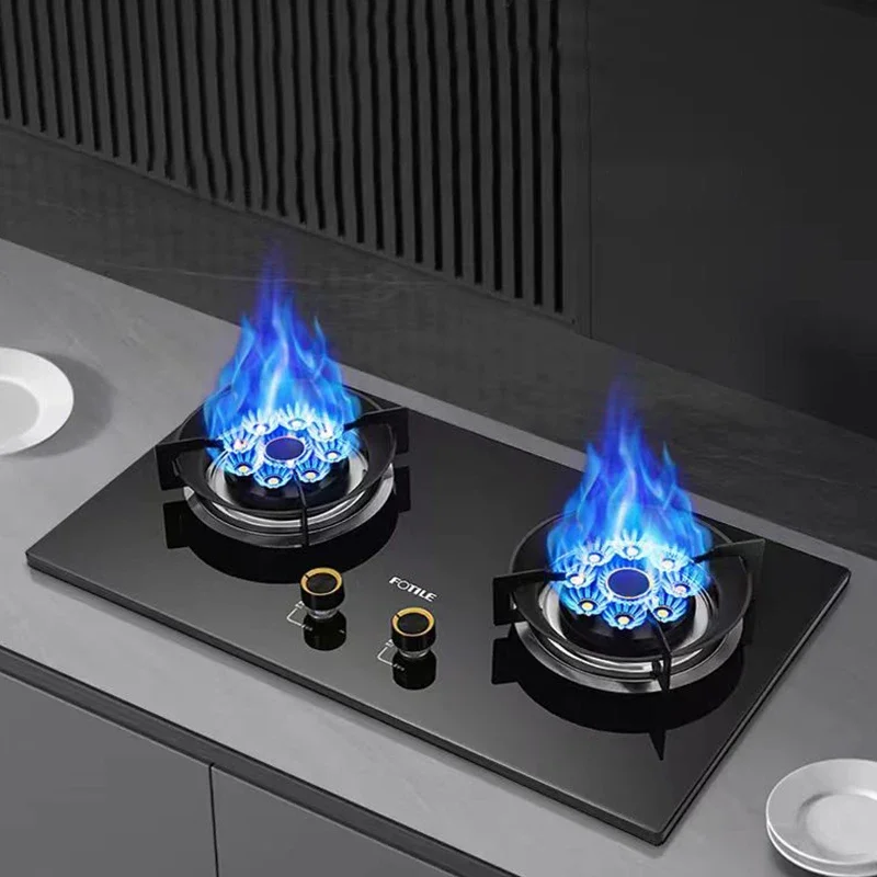 gas stove household double stove gas first-class energy efficiency embedded stove type timing flameout protection