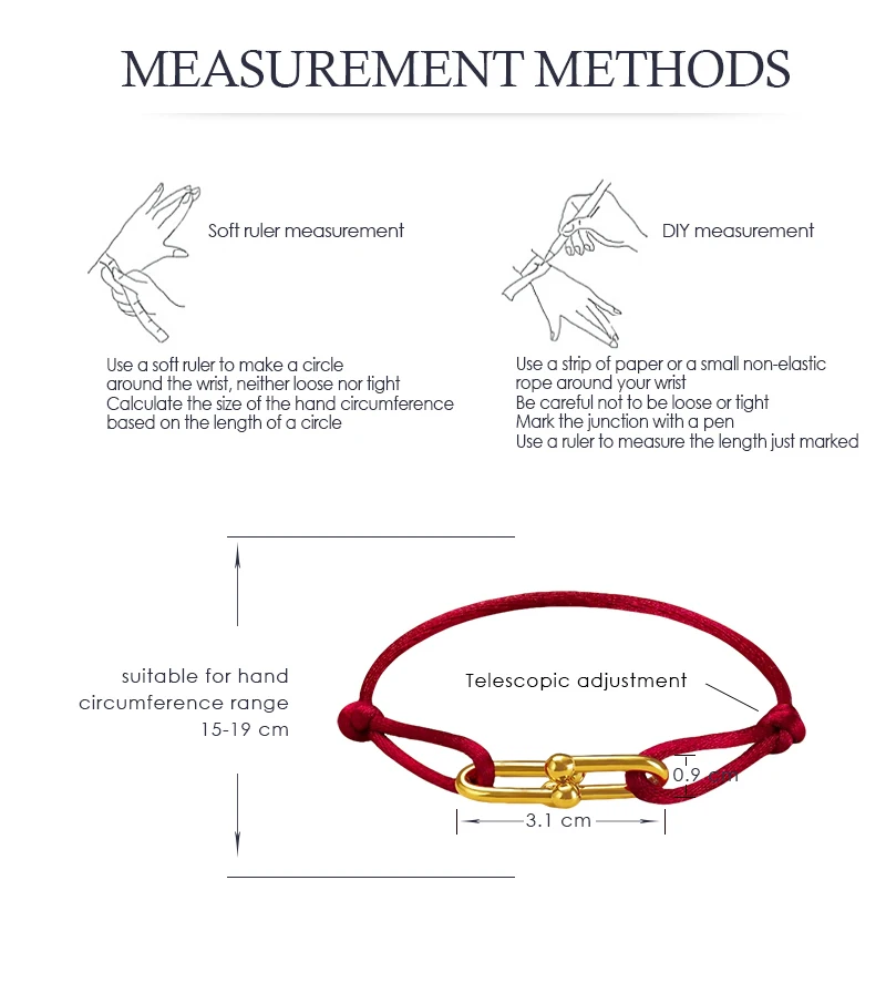 MOONLIGHT Classic Adjustable U-Shape Charm Bracelets for Women High Quality Silk Rope Bracelet Female Jewelry Gifts Wholesale