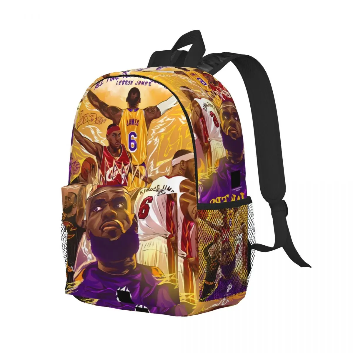 LeBron-King-James New Fashionable Pattern School Bag Print Lightweight Backpack 15inch