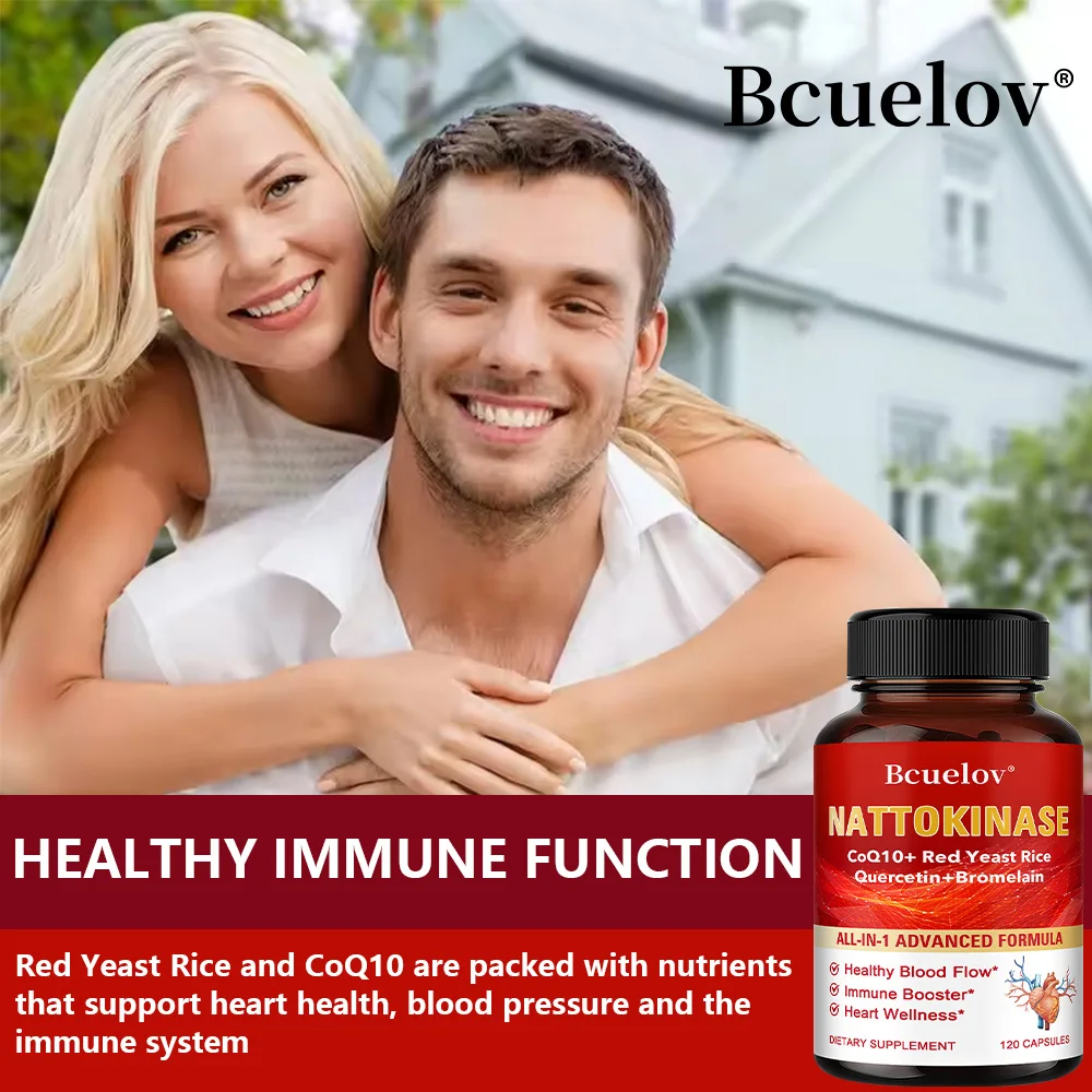 Riz à la levure rouge avec supplément CoQ10 – Antioxydant, augmente l'immunité, soutient l'énergie et la santé cardiaque pour hommes et femmes