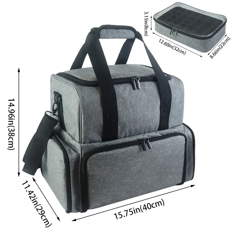 ABQR – sac de rangement de vernis à ongles Portable, sac à main avec bandoulière, séparateur amovible, sac de voyage multi-transport,