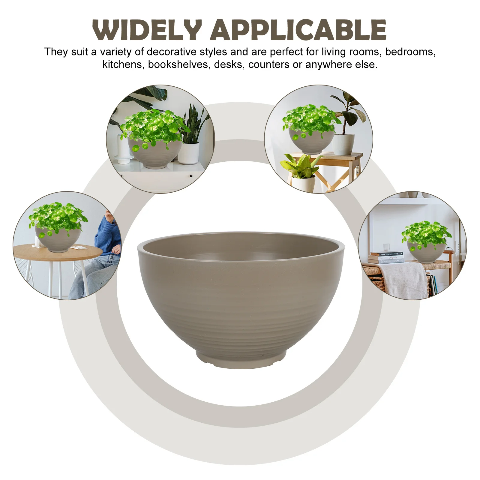 

1Pcs Resin Flower Plant Pot Sturdy Succulent Bonsai Container Decorative Indoor Outdoor Gardening Pot Resin Flowerpot