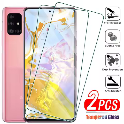 2PCS Tempered Glass for Samsung Galaxy A11 A21 A31 A41 A51 A71 A81 A91 Screen Protector on Samsung A21s Glass Film
