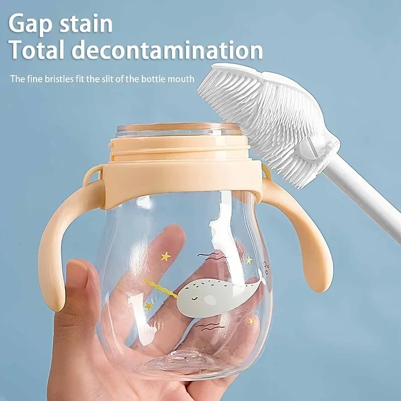 Bendable ถ้วยแปรงทําความสะอาดถ้วย Scrubber ทําความสะอาดกระจกเครื่องมือทําความสะอาดห้องครัวยาวขวดแก้วถ้วยแปรงทําความสะอาด