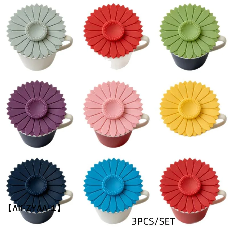 1Pcs Silicone Drink Cup Lids 10.4cm Creative Round Mug Cover Reusable Anti Dust Cup Covers Cute Coffee Mug Lid