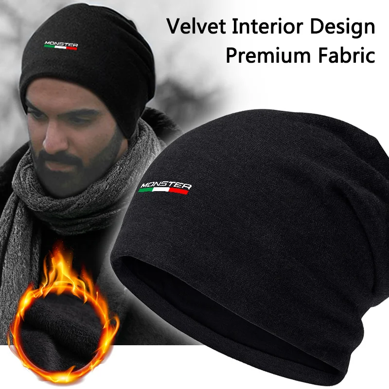 

1pc Autumn And Winter Elastic Thicken Casual Cold Cap Unisex Outdoor Sport Hat For Ducati Monster 796 795 821 696 695 620 950