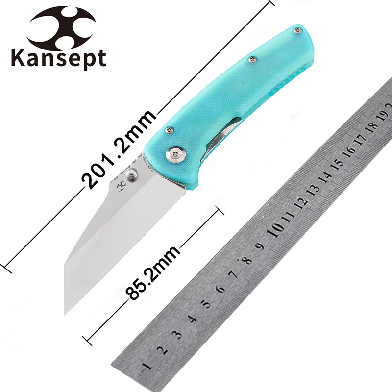 

Kansept Main Street T1015B4 Stonewashed Wharncliffe 154CM+Blue G10 Handle Dirk Pinkerton Designed Pocket Knife Outdoor EDC