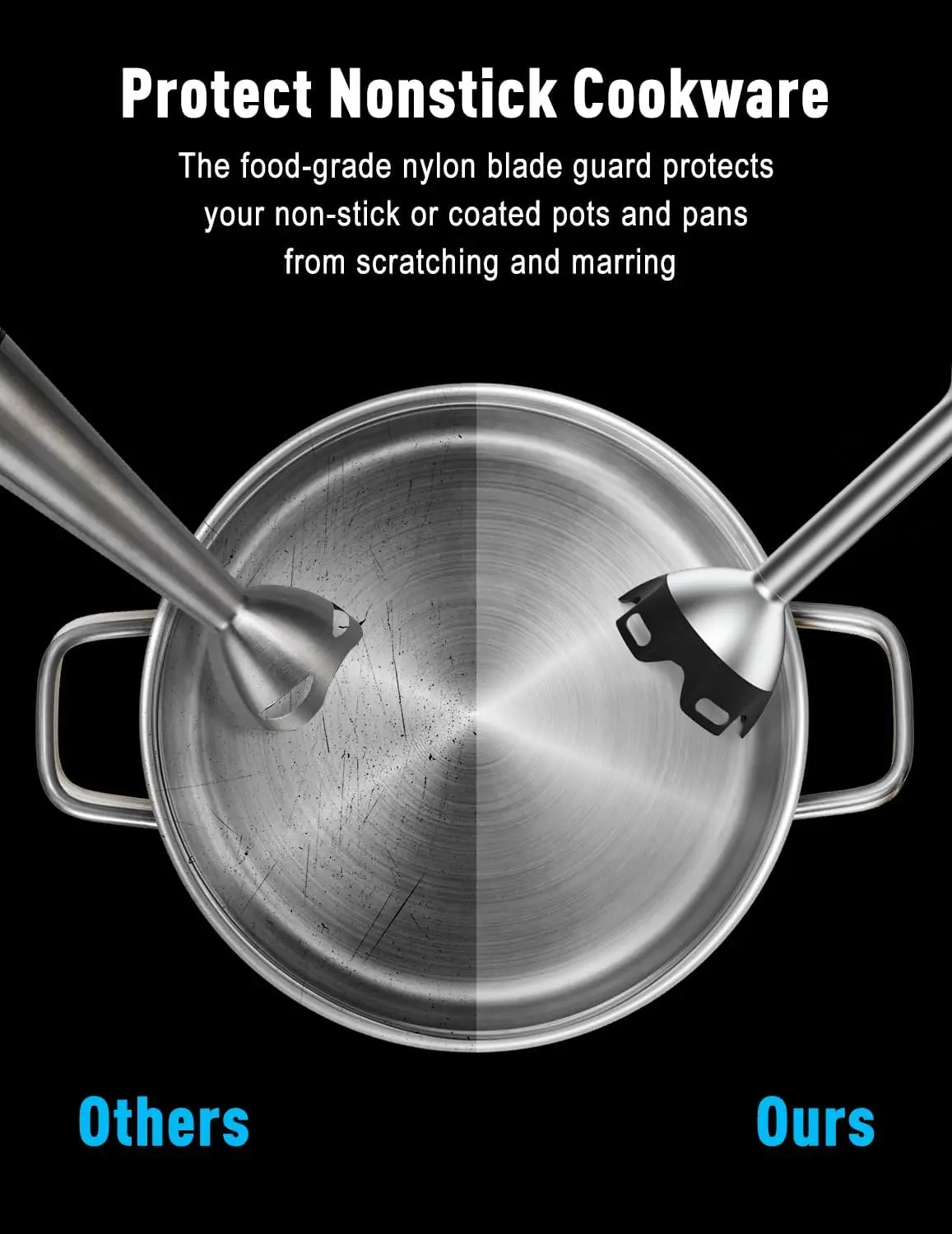 1000W Powerful Immersion mixer Handheld, scratch-resistant hand mixer with heavy-duty copper brushless motor and gift box