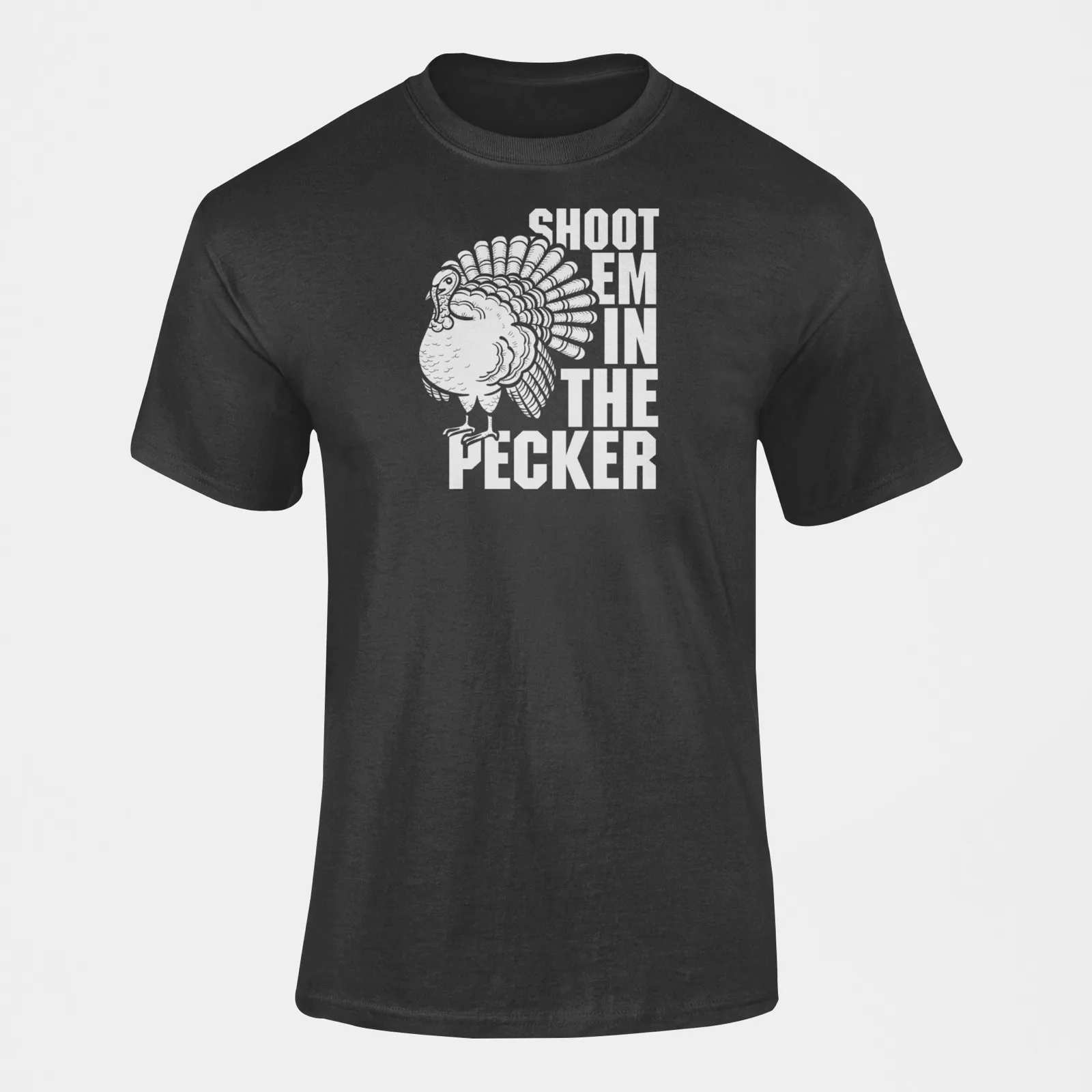 

Shot Em In The Pecker Funny Turkey Hunting Cotton Tee