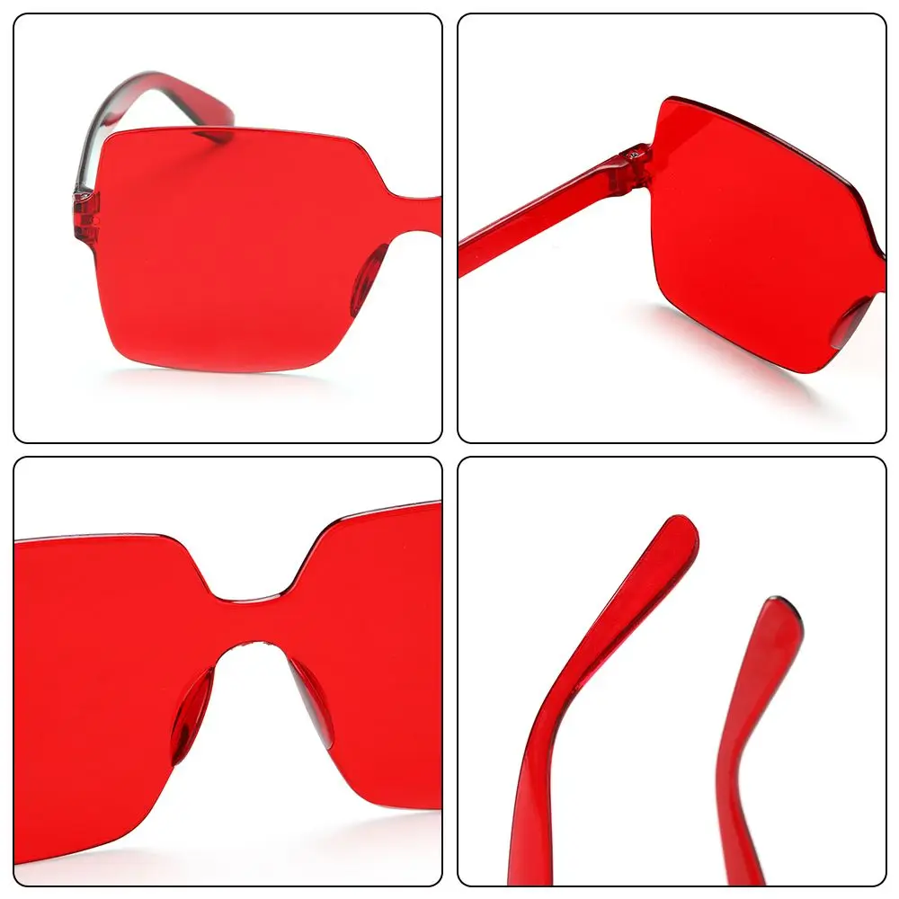 

Costume Candy Color Trendy Eyewear Rimless Sunglasses for Women Square Sunglasses