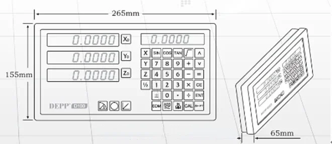 D100-3 Lectura digital de 3 ejes (DRO) para máquinas herramientas