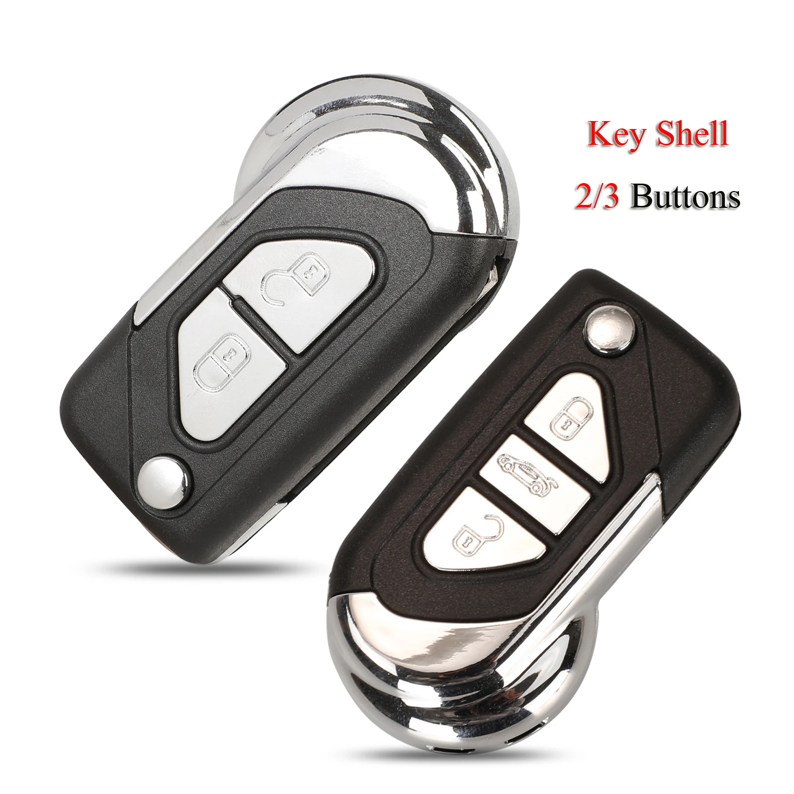 

jingyuqin Car Key Shell For Citroen DS3 2/3 Buttons With VA2 Uncut Key Blade Blank Replacement Remote Case Fob Cover