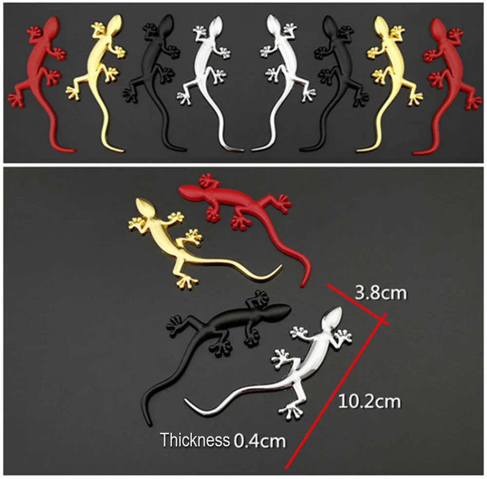 3D Metal Gecko Badge Logo Stickers For Audi A1 A3 S3 8P 8V A4 B7 B8 A5 A6 C6 C7 Q2 Q3 Q5 RS Sline Quattro Sportback Car Styling