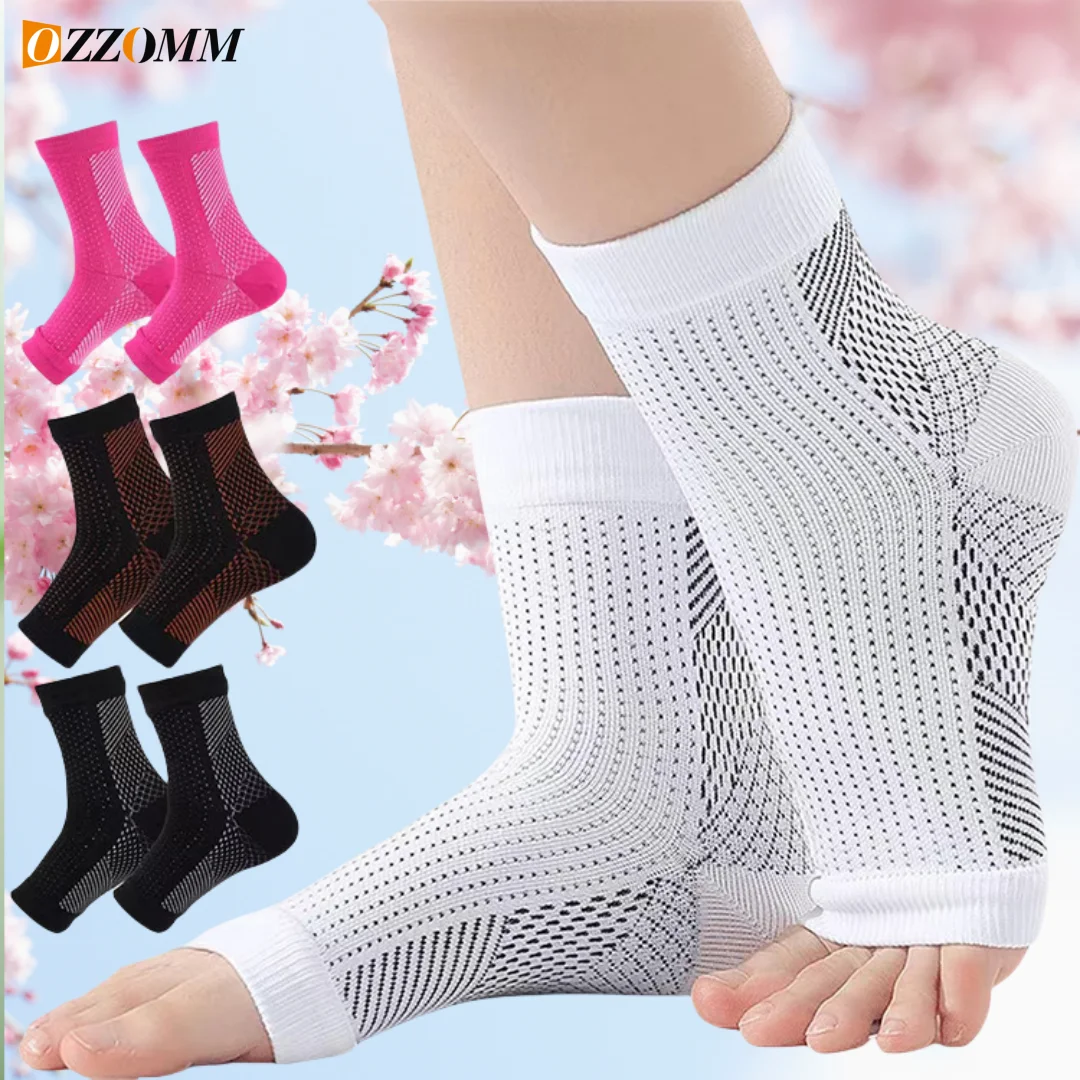 

1Pair Neuropathy Footless Socks, Ankle Compression Sleeve for Adult,Breathable Ankle Brace Support For Plantar Fasciitis,Sprain