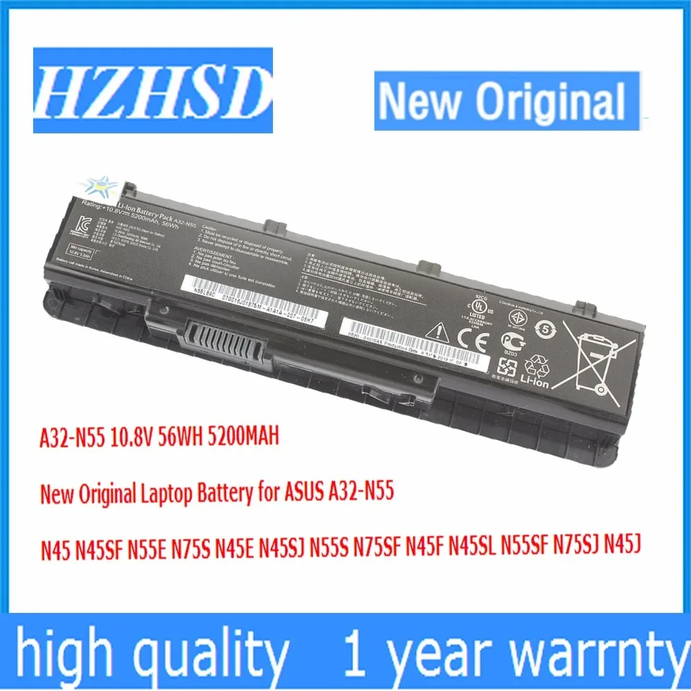 10.8V 56WH 5200MAH New Original A32-N55 Laptop Battery for ASUS N45 N45SF N55E N75S N45E N45SJ N55S N75SF N45F N45SL N55SF N75SJ