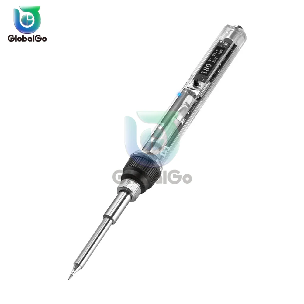 Digital Mini Soldering Iron DC12-24V 72W Adjustable Temperature Portable Electric Welding Solder Tip Station Tool OLED T12