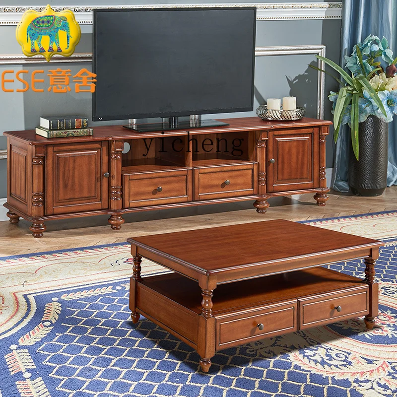 YFY  simple all-solid wood coffee table square living room tea table small apartment household coffee table