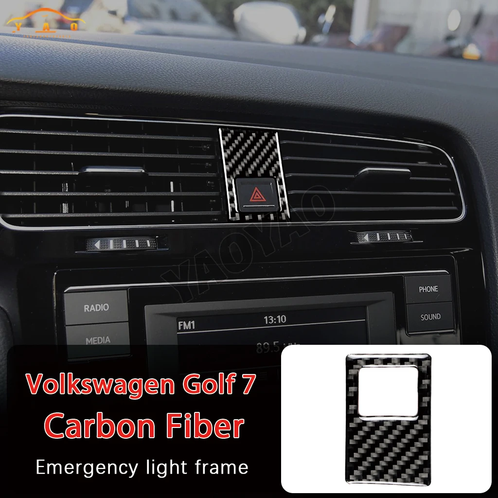 

Carbon Fiber Car Center Control Emergency Warning Light Cover Sticker Trim For Vw Golf 7 Mk7 Gti Vii 2013-2019 Auto Accessories