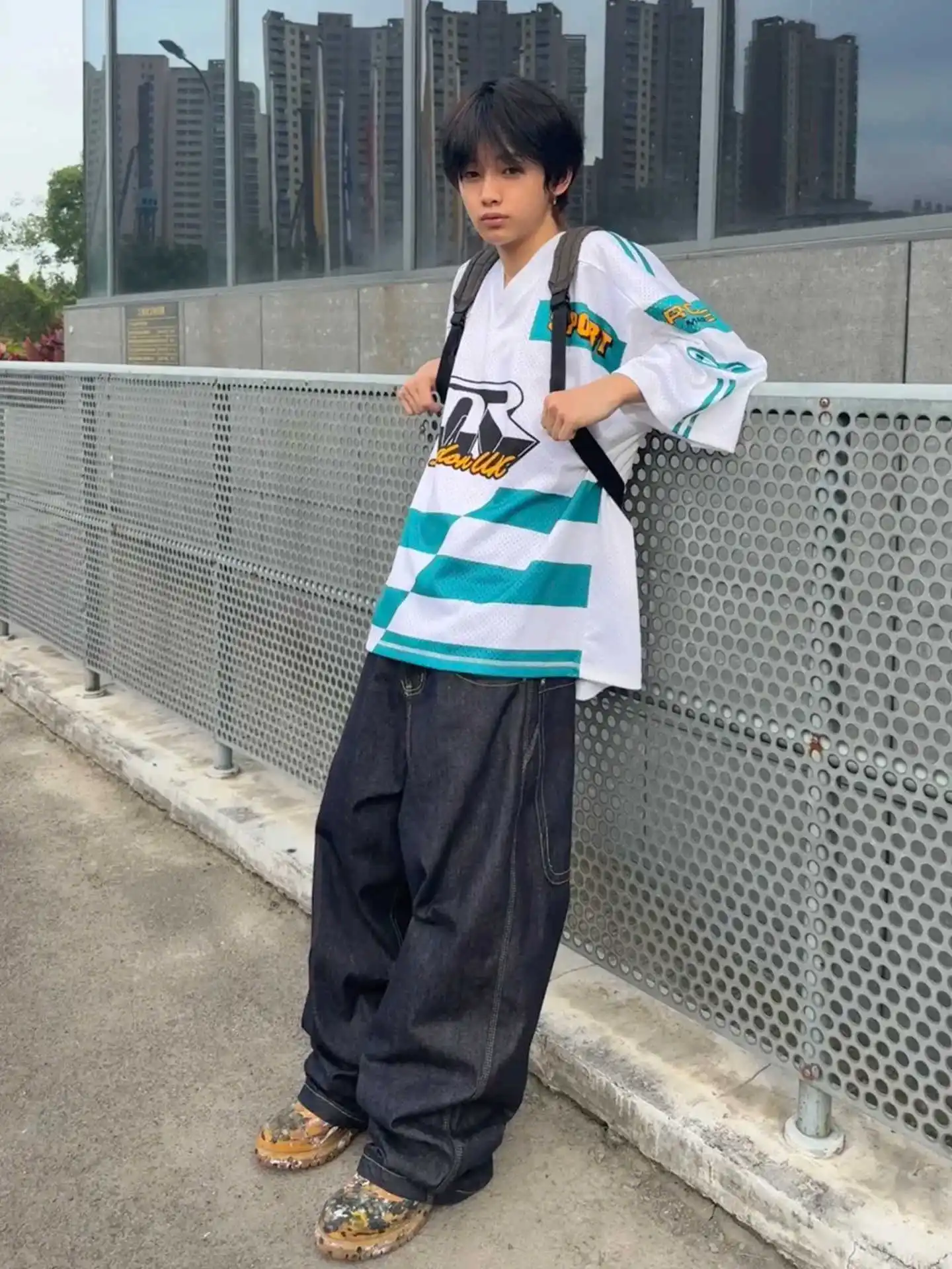 

Women's Dark Blue Y2k Baggy Jeans Harajuku 90s Vintage Denim Trouser Japanese 2000s Style Boyfriend Jeans Pants Oversize Clothes