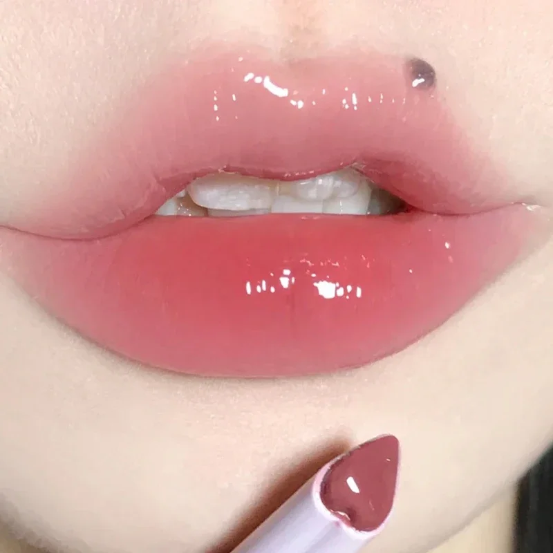 1PC Love Lipstick Pen Mirror Watergloss Waterproof Non-stick Cup Lip Glaze Moisturizing Lipgloss Beauty Makeup Stick Jelly Lips