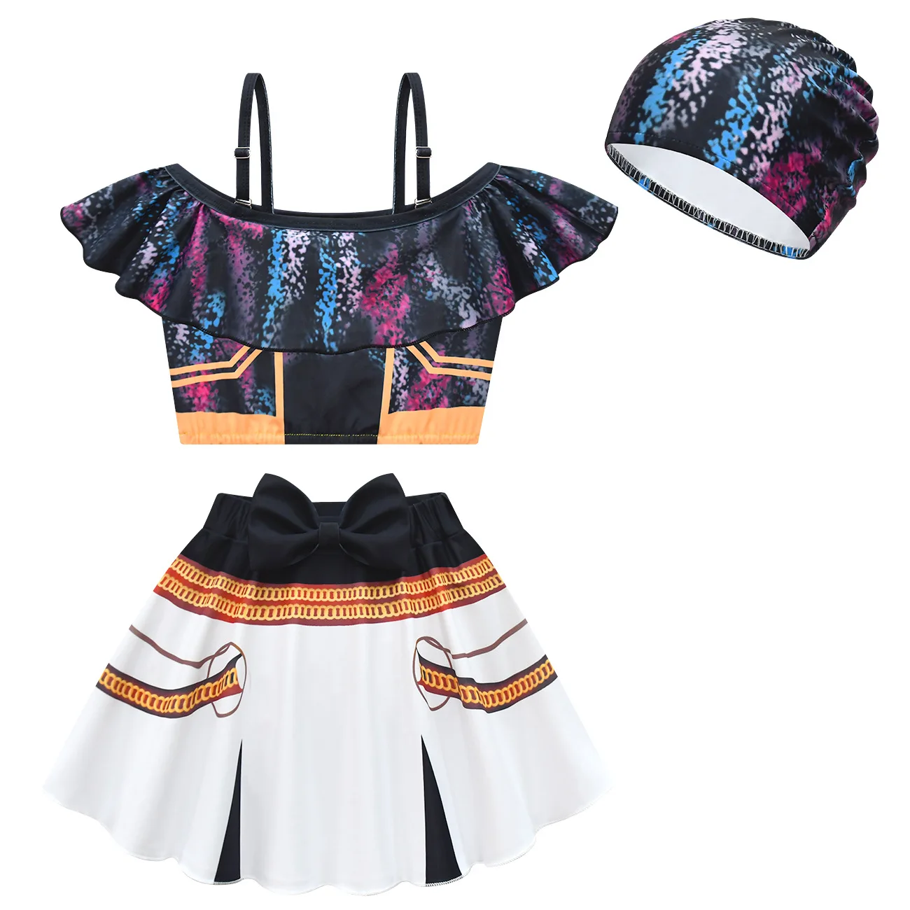 بدلة سباحة مينيسو اللطيفة للفتيات الساحرة للصيادين - بدلة استحمام جديدة عالية التمدد مكونة من قطعتين بحزام سباغيتي #1