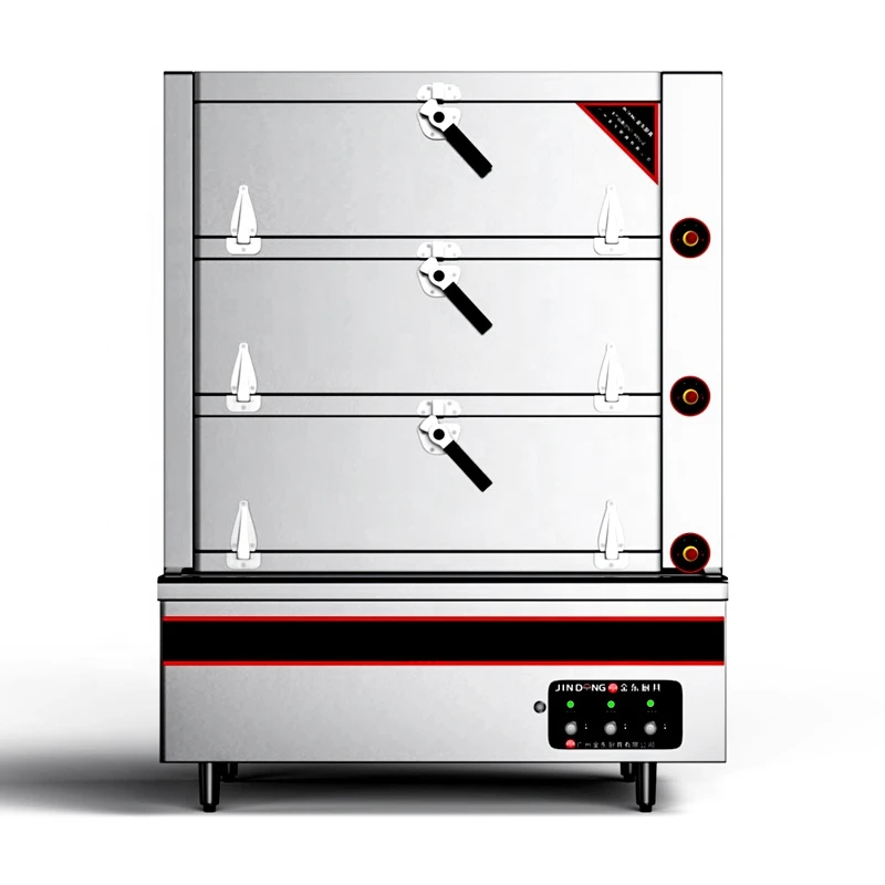 

Commercial kitchen three door seafood steamer Chinese style electric cooking steam cabinet