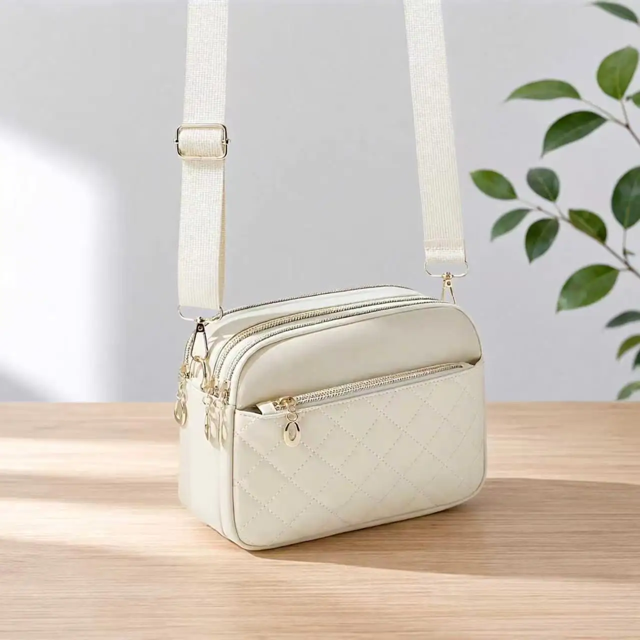 2026 New Fashion Women's Quilted Single Shoulder Bag - Diamond Pattern Crossbody Bag - Multi-Layer Multi-Purpose Bag