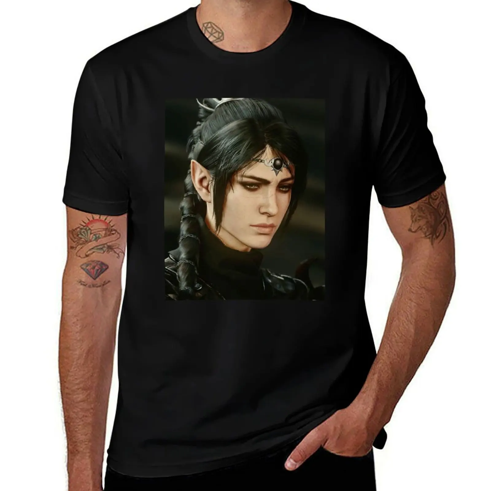 

shadowheart bg3 approves T-Shirt Basic Casual Short Sleeve Cotton Shirt