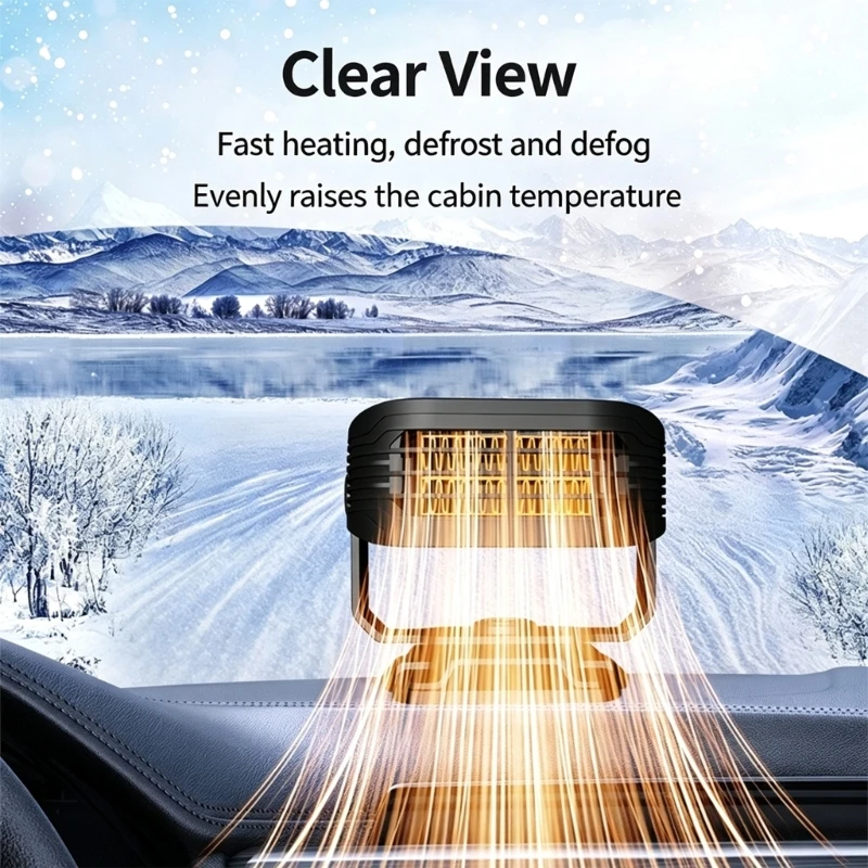   Car Windshield Defroster with 12V Power and Adjustable Support