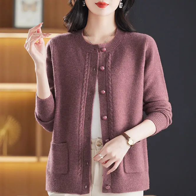 

Sweater Jacket Women's Spring and Autumn Thickened with Suspenders Loose Outer Wear