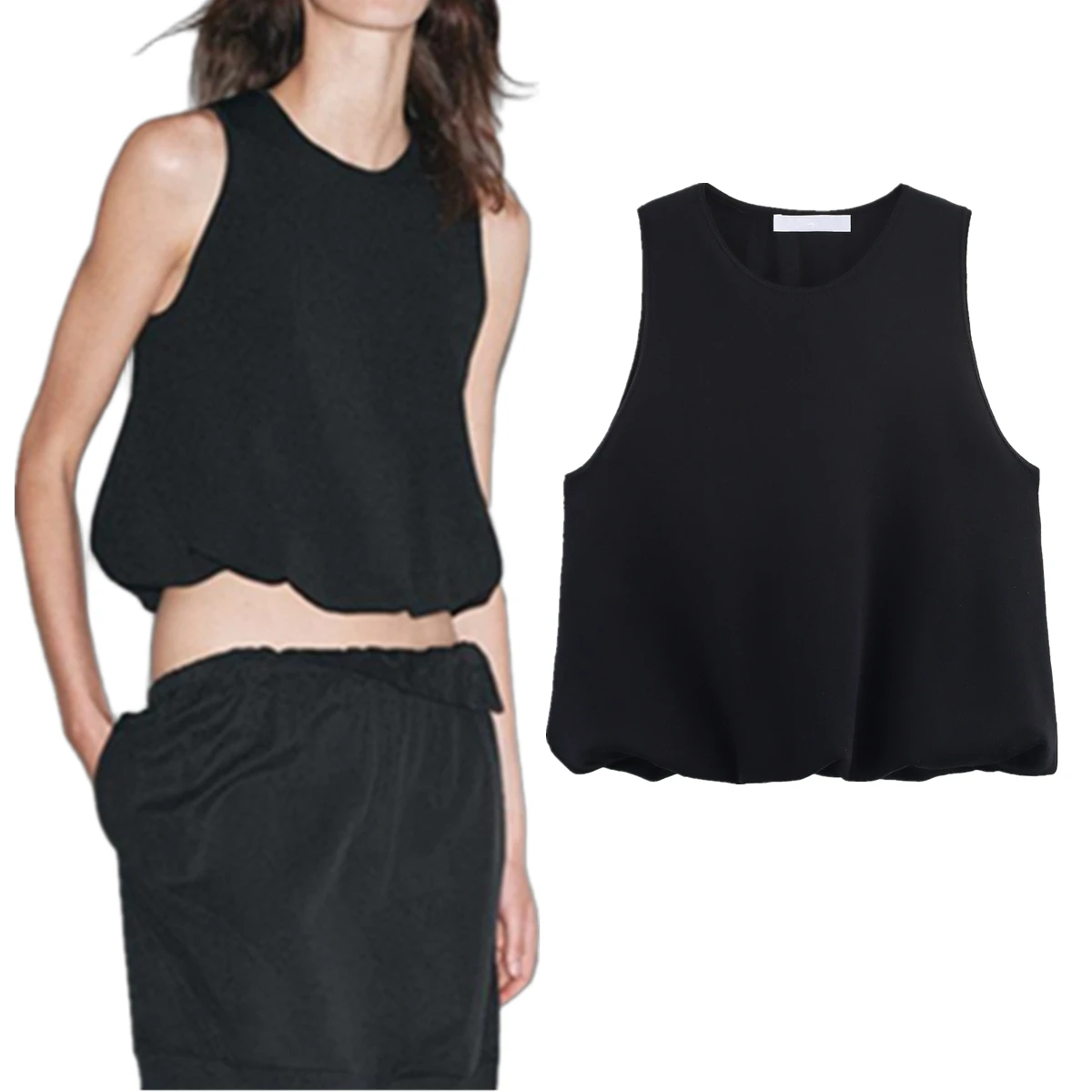 

Jenny & Dave 2026, весенняя новая французская минималистичная черная пышная рубашка для девочек, модная сексуальная короткая рубашка для женщин, летняя блузка для женщин