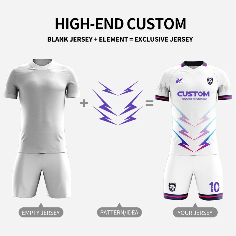Custom Sublimation Football Jersey Sets Breathable Football Uniform Team Soccer Jersey Set Training Soccer Uniform For Men image 3