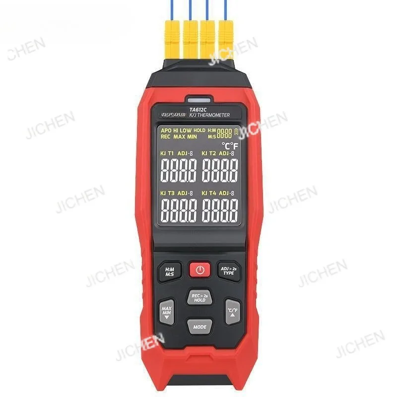 

Thermometer TA612C Four Channel Contact Thermometer K Type Thermocouple Probe Thermometer