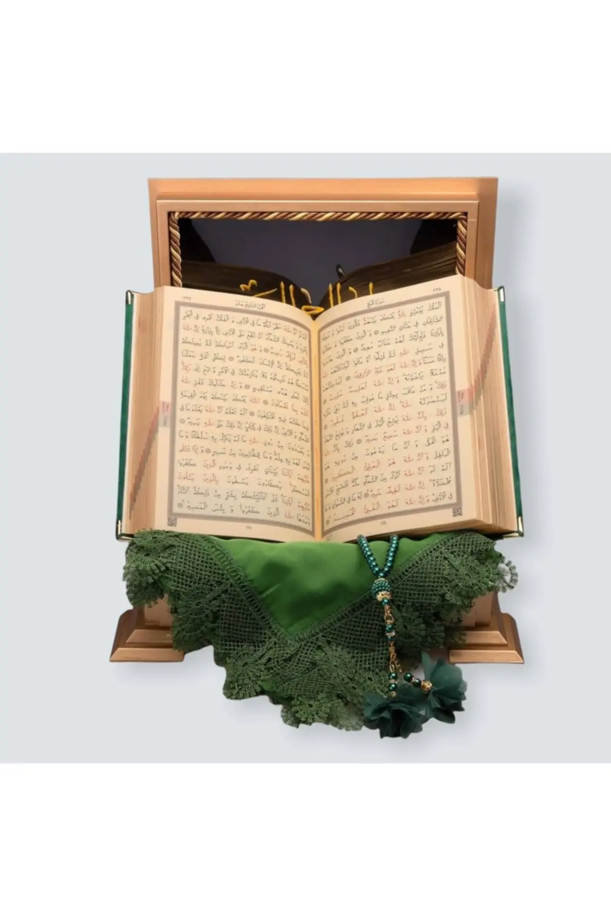 The Holy Quran PERSON SPECIAL Gold Box Hafiz Boy Quran Set (green) HANDMADE BIBLE LA CORAN