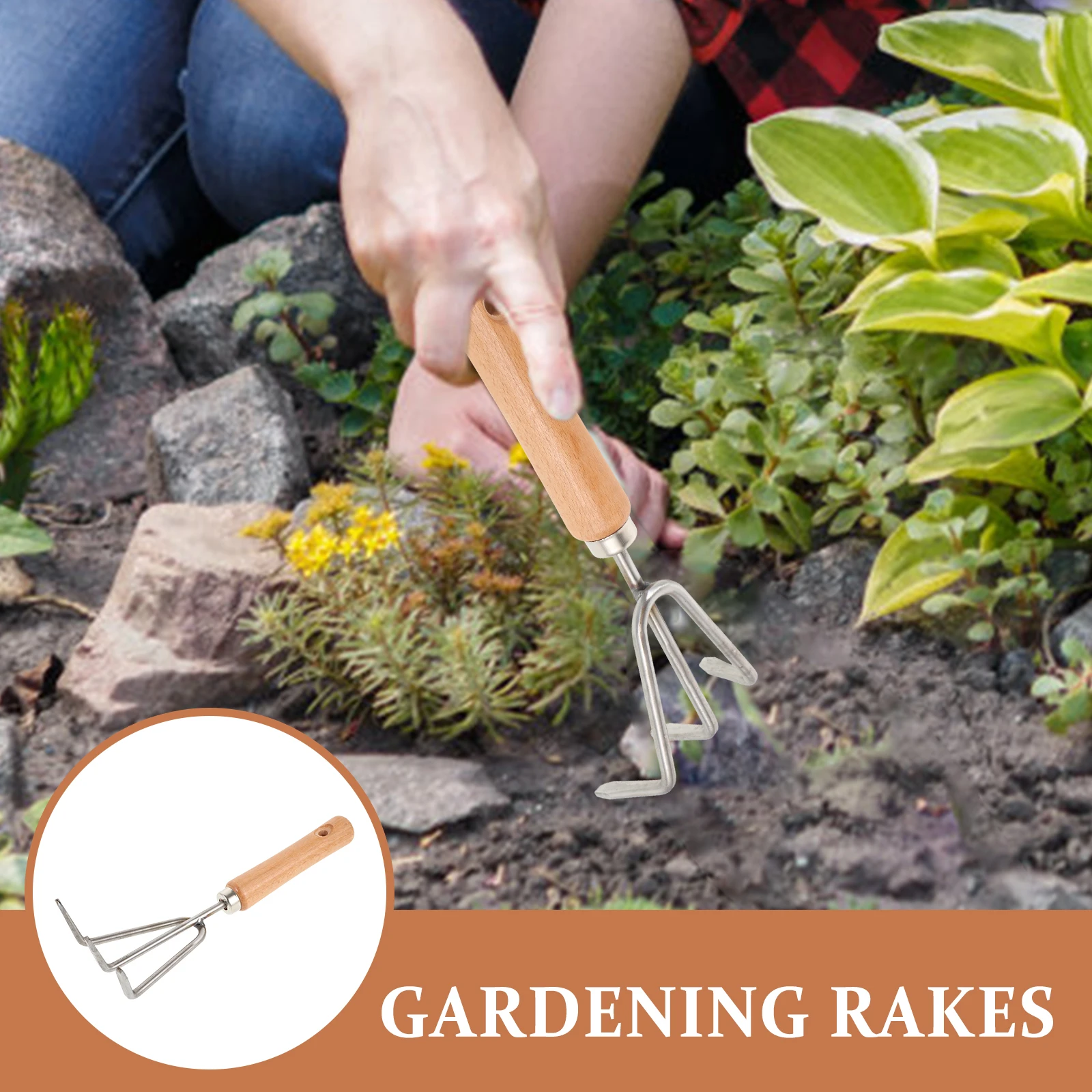 

Three Claw Flower Tools Potting Rake Iron Garden Weeding Rakes Planting Bonsai Gardening Small Hand Rake Tools Digging Loosening