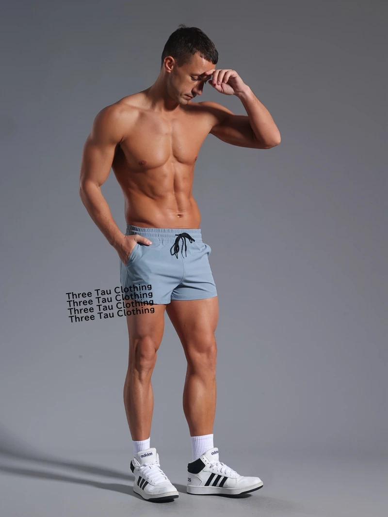 2025 летние шорты, мужские быстросохнущие тренировочные корректирующие брюки, спортивные штаны с эластичным поясом и карманами для отдыха, пляжные дышащие спортивные шорты