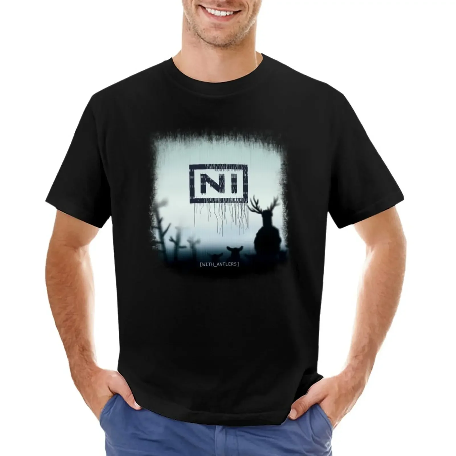 NI Knights with antlers album cover parody-music lovers humor T-Shirt plus size t shirts mens funny t shirts