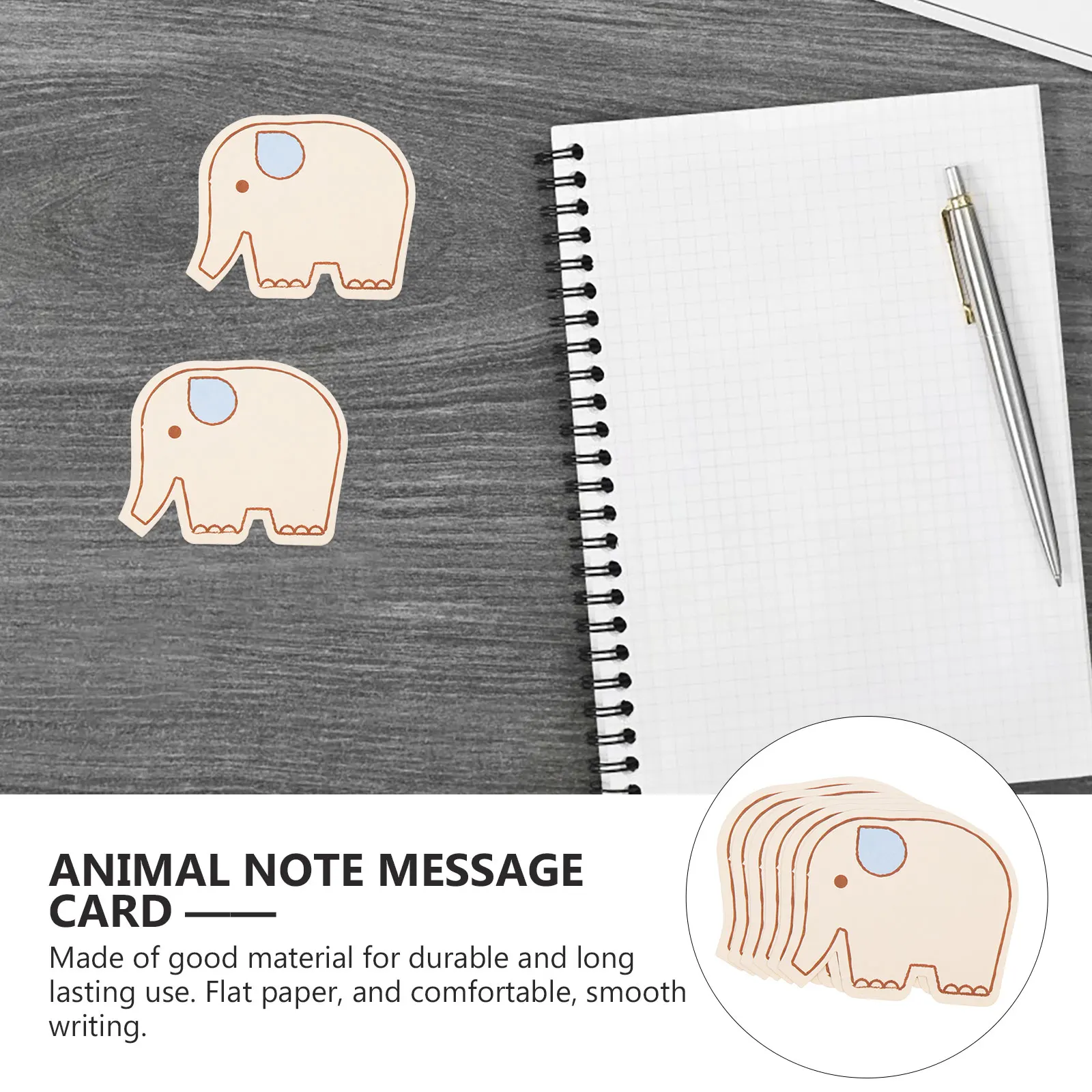 

60 Pcs Card Elephant Child Blank Cards Shaped Post Notes Paper Plain