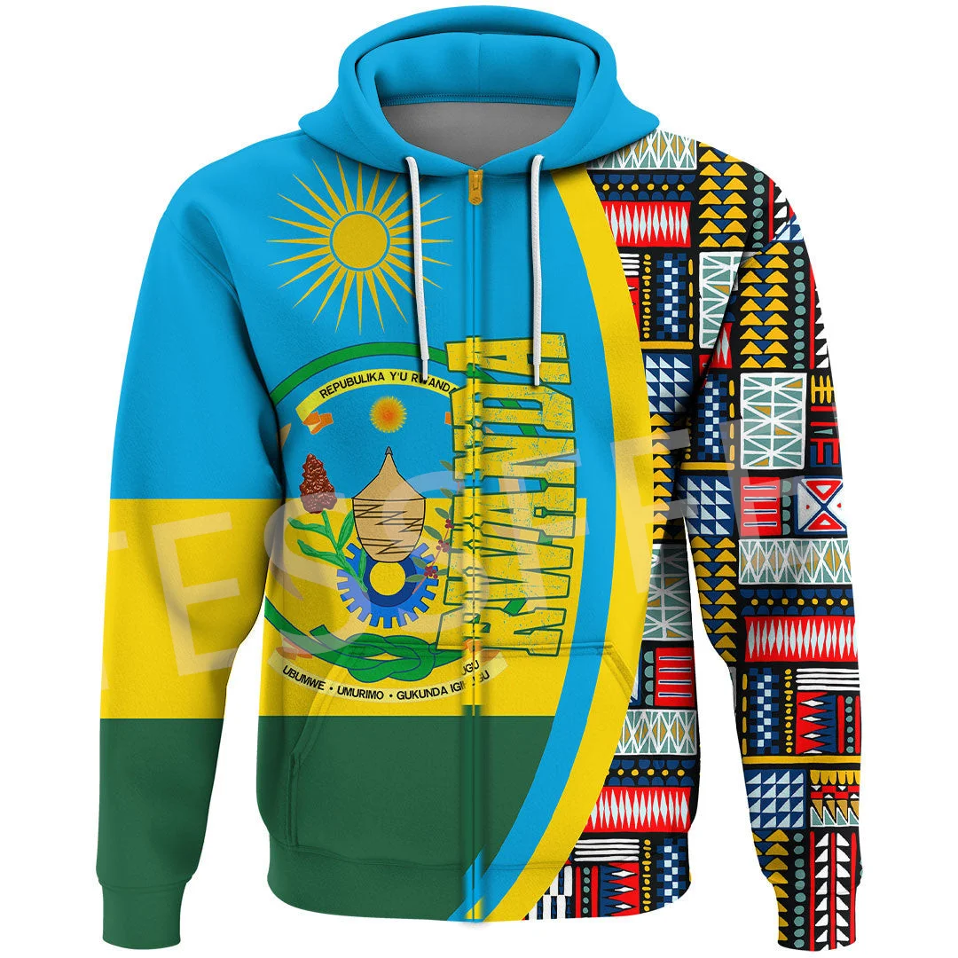 NewFashion Africa Country Rwanda Black History Tattoo Retro Harajuku Tracksuit 3DPrint Men/Women Casual Funny Jacket Hoodies X15