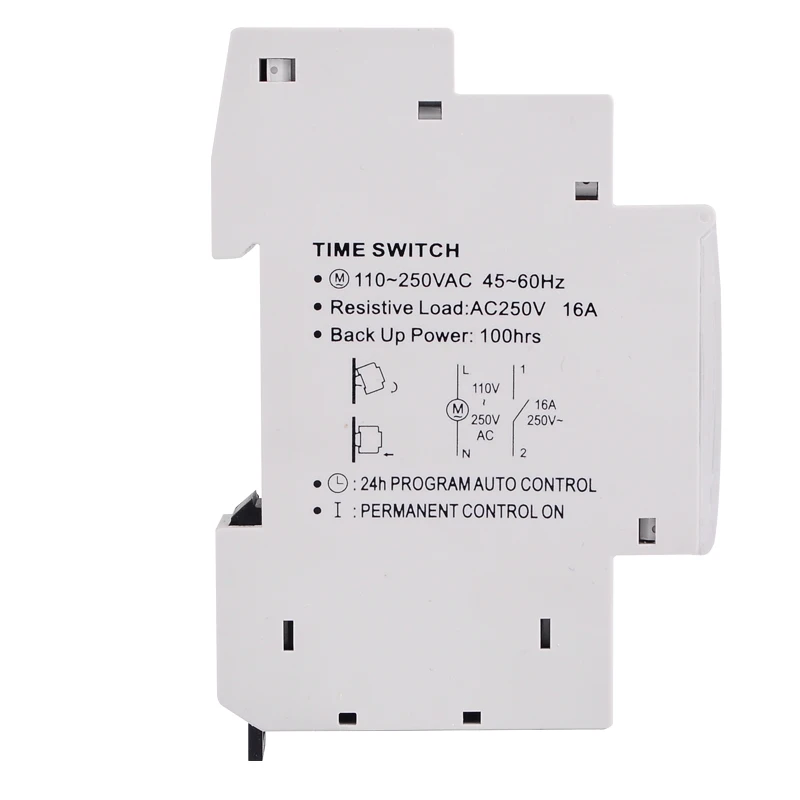 110-250V 16A Quartz Mechanical Timer 24 Hours Programmable Din Rail Relay 15 Minutes Interval Time Switch Gauge Instruments