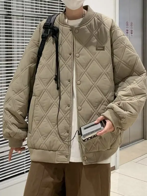 

Мужская утепленная хлопковая куртка в американском стиле, зимняя, модная, повседневная, оверсайз, рабочая одежда, на молнии, теплая