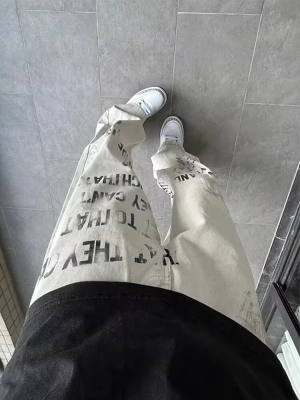 

American High Street Straight Leg Micro Flared Basic Denim Jeans Lengthening Legs Series mid Waist Zipper Closure Cotton Blend