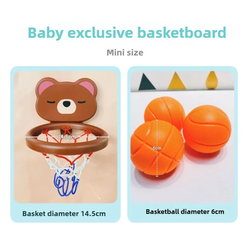Baby Bath Basketball Hoop Set Suction Cup Backboard with 3 Balls Toddler Water Play Toy for Bathtub Fun Mini Cute Shower Gifts
