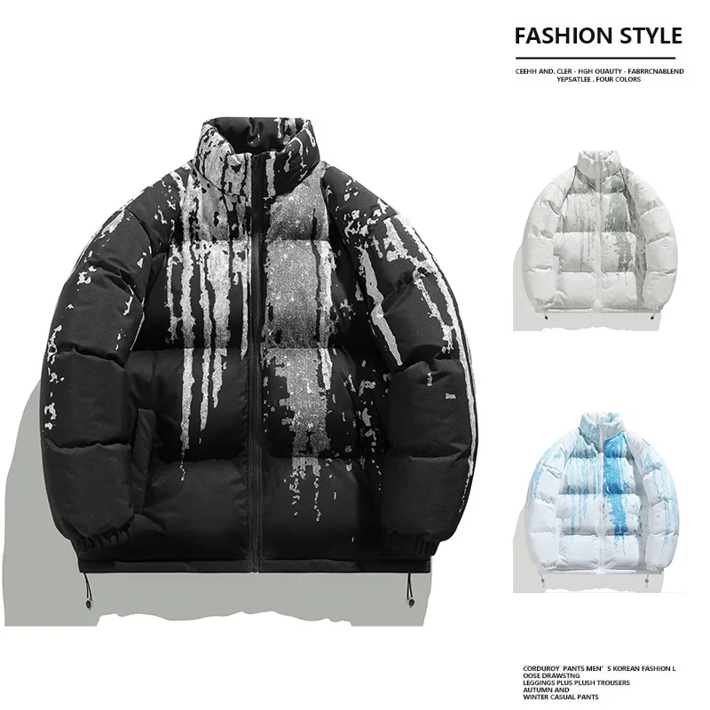 Winter Coat for Men Cotton Padded Jacket Contrast Color Thick Outwear Jackets Men Women Clothing Parkas Casaco Abrigo Jaqueta