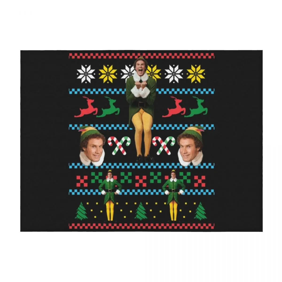 

Buddy The Elf Ugly Christmas Sweater Design Classic Xmas Movie Fun Gift Will Ferrell Classic Throw Blanket Travel Blankets