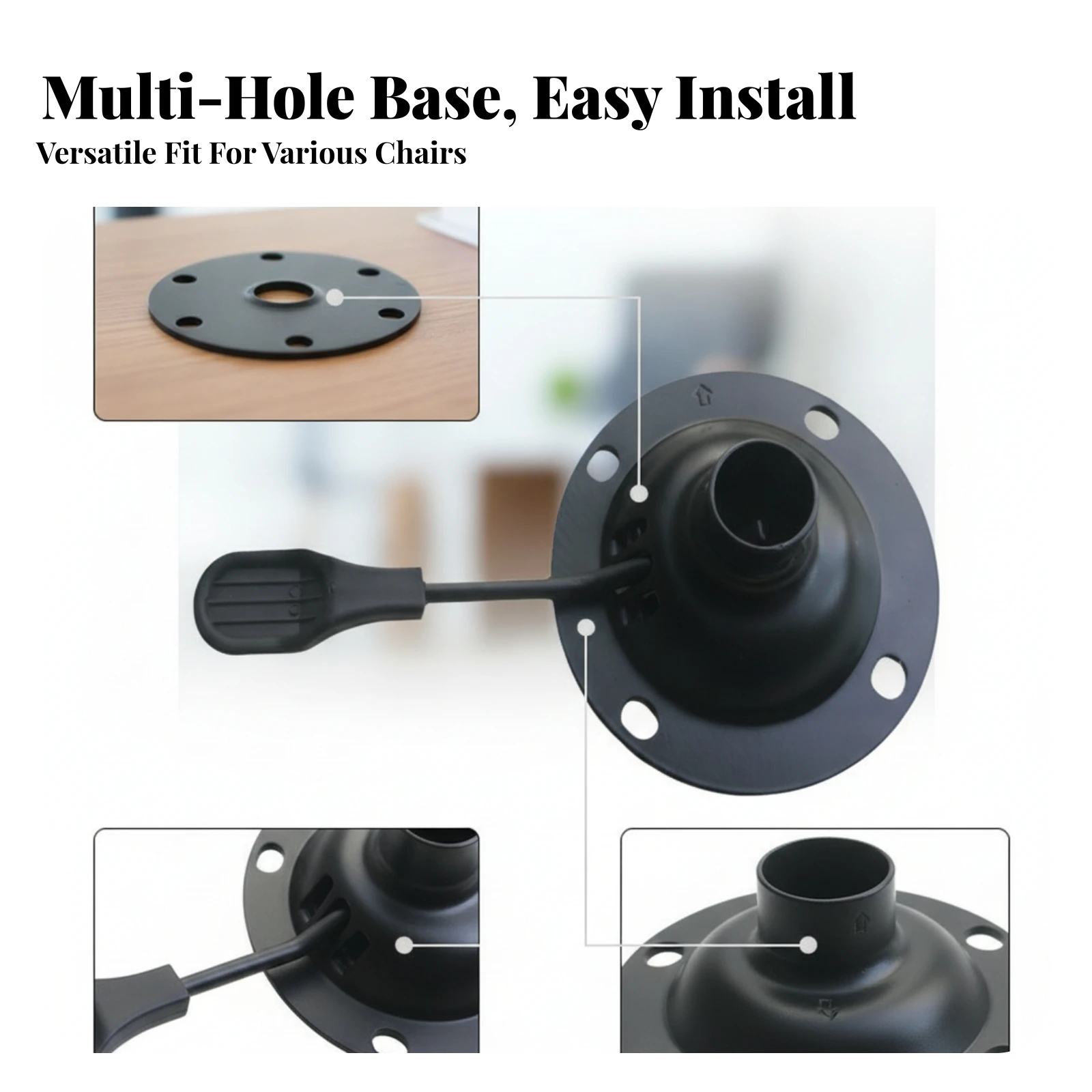 Swivel Mounting Plate Smooth Surface Painted Finish Chair Base Hardware Component Steel Round Chair Base Plate