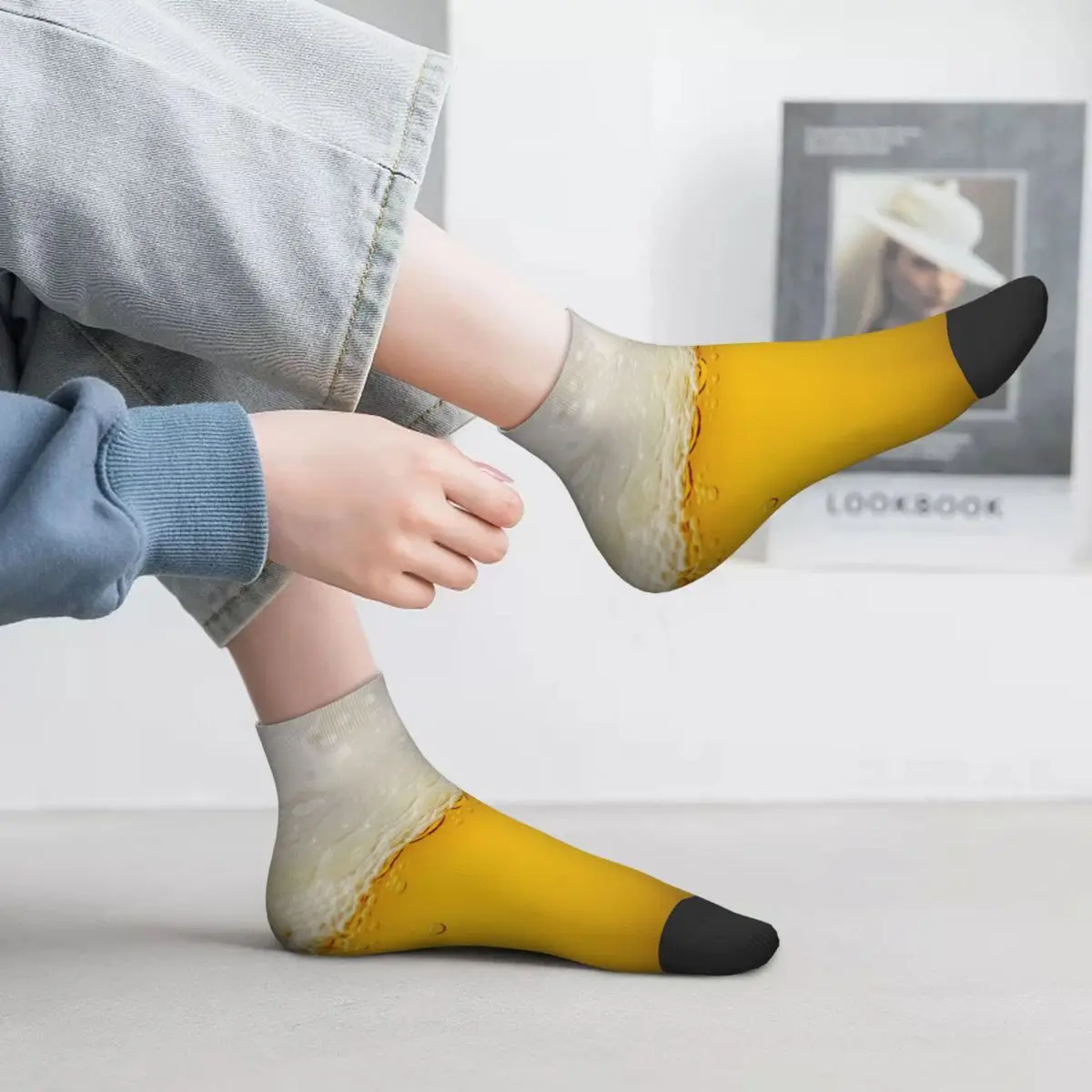 Chaussettes pour hommes et femmes, Design de bière drôle, chaussettes pour hommes et femmes, chaudes et à la mode