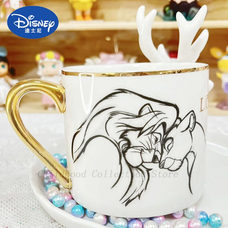 Kawaii Disney The Lion King Simba Nala Action Figure Toys Ceramics Mug Anime  Lion Dolls Milk Cup Birthday Gifts For Kids Girls